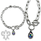 Austrian crystal teardrop chain necklace: Silver