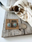 Boho Ranch Shop - Western Conch Concho Stud Earrings: TURQUOISE