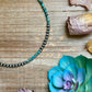 15” Heishi Turquoise Necklace – 4mm Turquoise & 5mm Sterling Silver Pearls