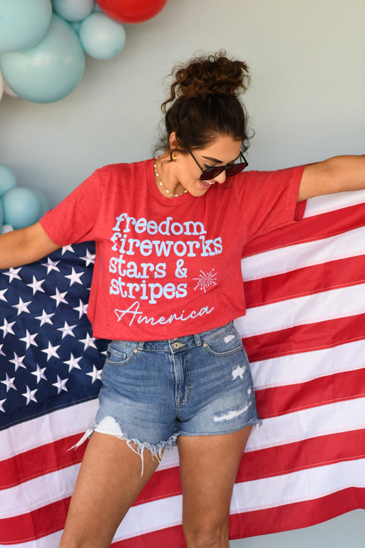 **SALE** Freedom Fireworks Stars & Stripes Tee