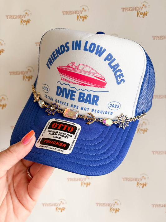 Friends in Low Places Trucker Hat : With Chain