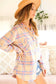Vine & Love - Collared Pocket Detail Roll-Up Sleeve Plaid Shirt VT70146E: Coral / L