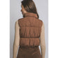 Reversible Plaid Solid Vest - Mocha