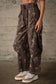 Blue B - 25157P Western Print Cotton Cargo Pants: CHOCOLATE / S-M-L (2-2-2)