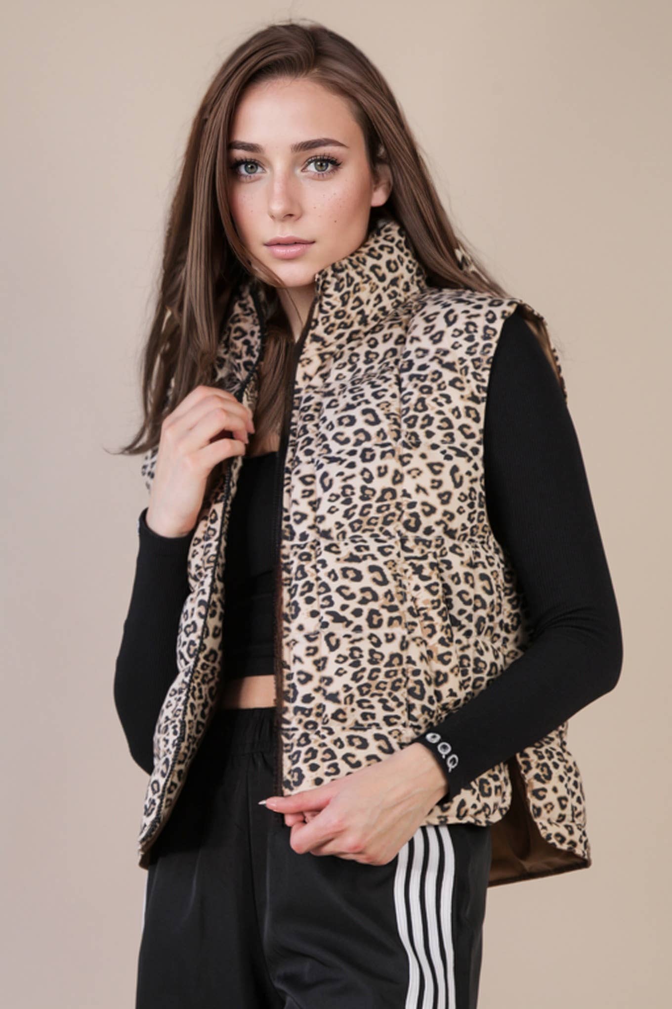 Leopard Puffer Vest