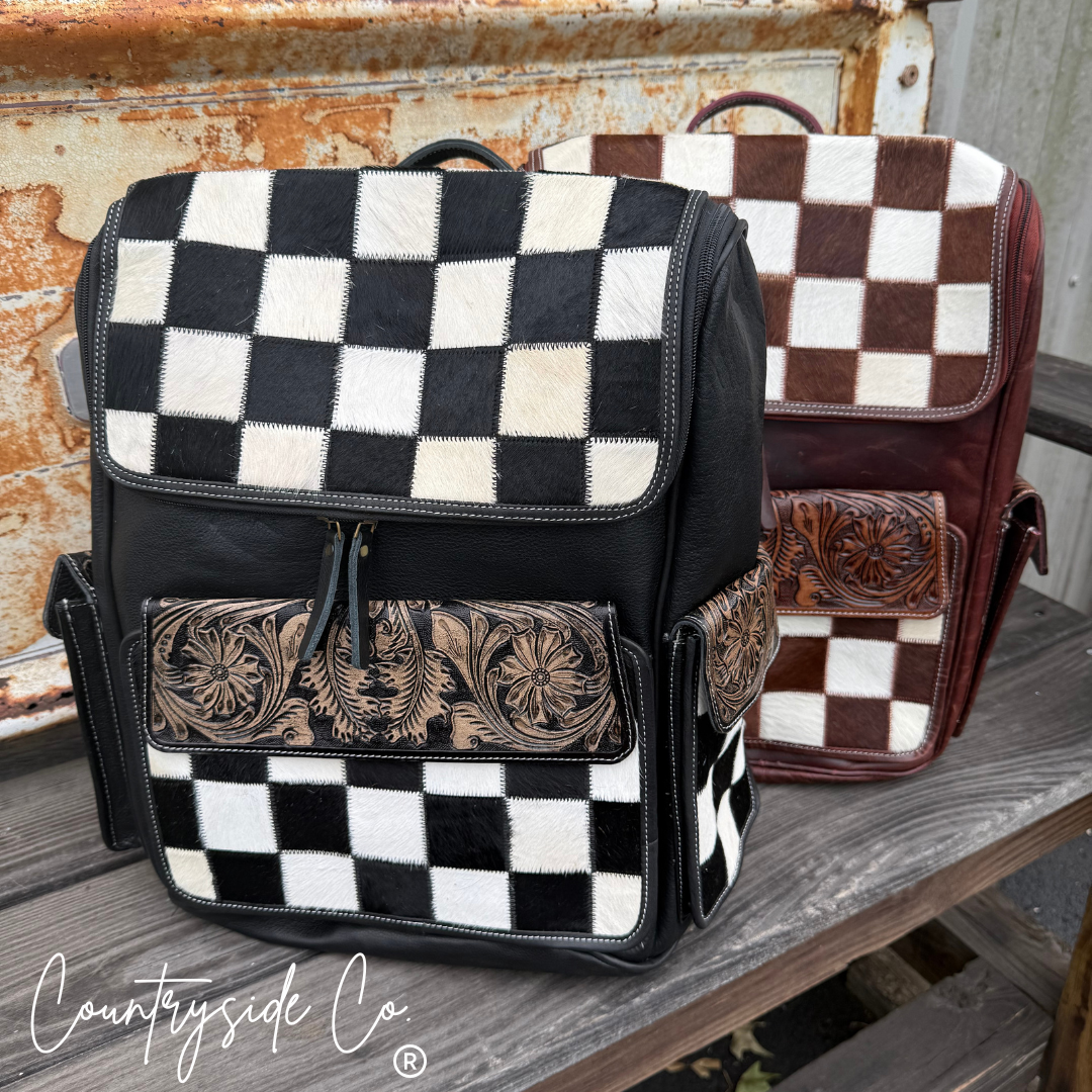 Countryside Co. - Victory Cowhide Backpack Laptop Bag: Black