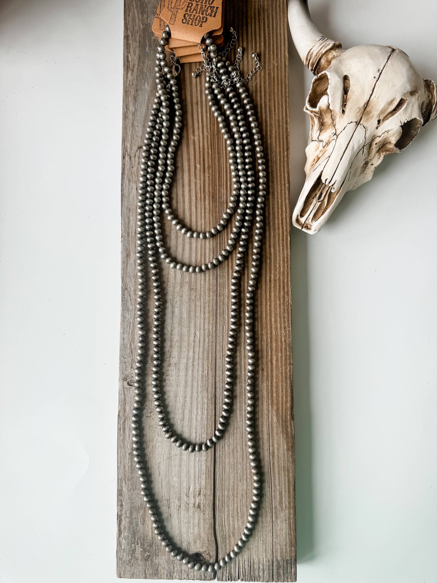 Faux Navajo Bead Necklace 36”