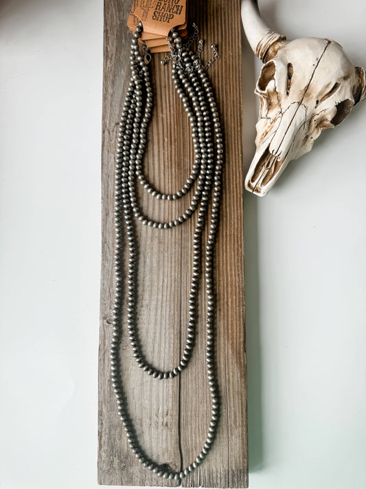 Faux Navajo Bead Necklace 36”