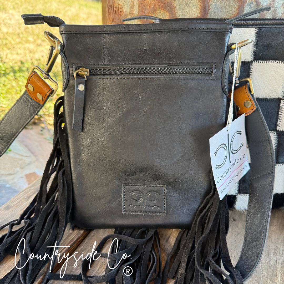 Countryside Co. - Bandit Checkered Buckle Fringe Purse