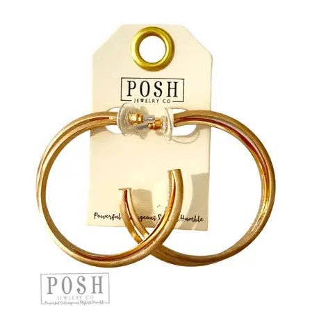 Pink Panache Brands - Double hoop earring: Silver