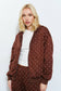 Brown Polkadot Zip Up Hoodie