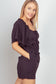 VERY J - NP70350-Sweetheart Neckline Casual Solid Woven Romper: RUST / S-M-L/2-2-2