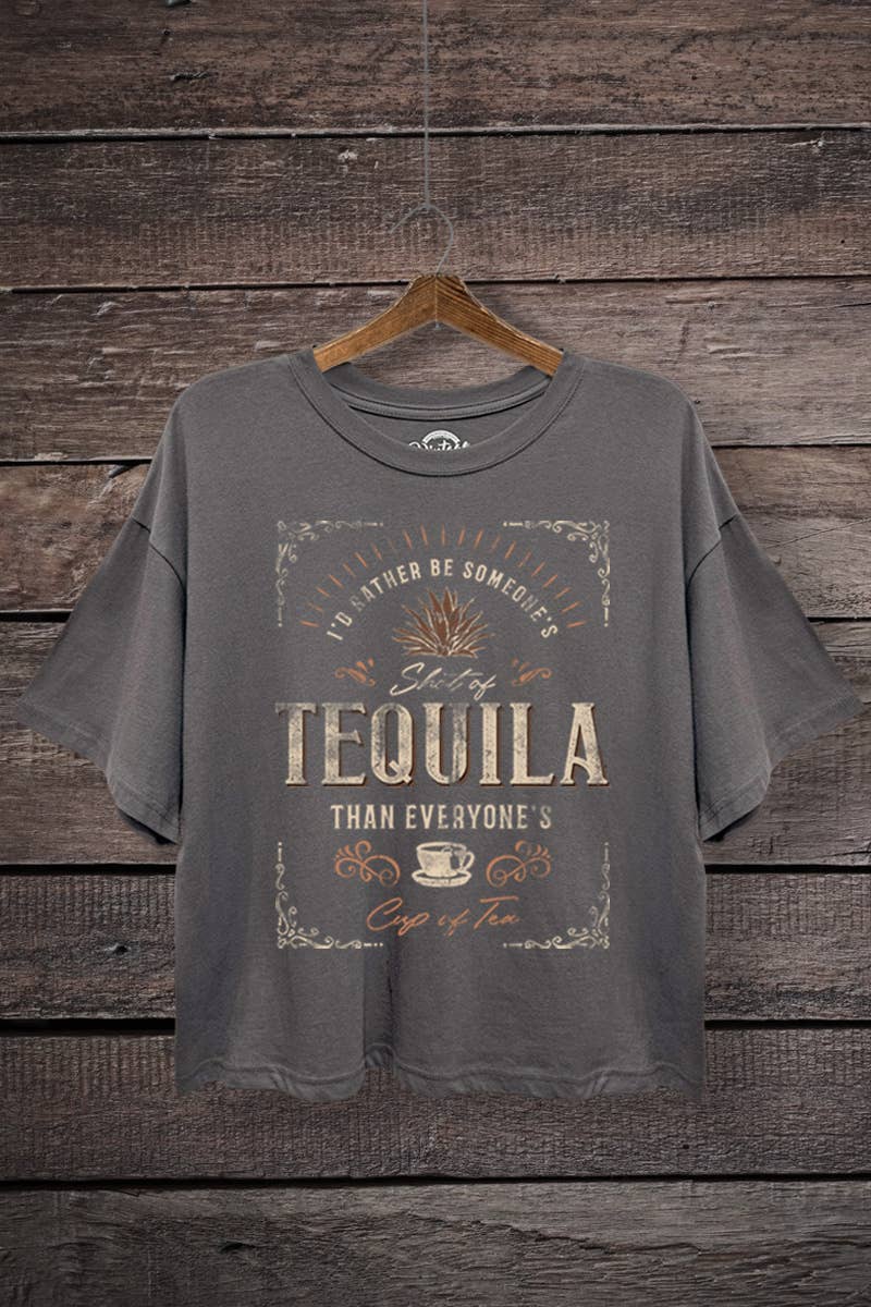 Tequila Over Tea Boxy Crop Top