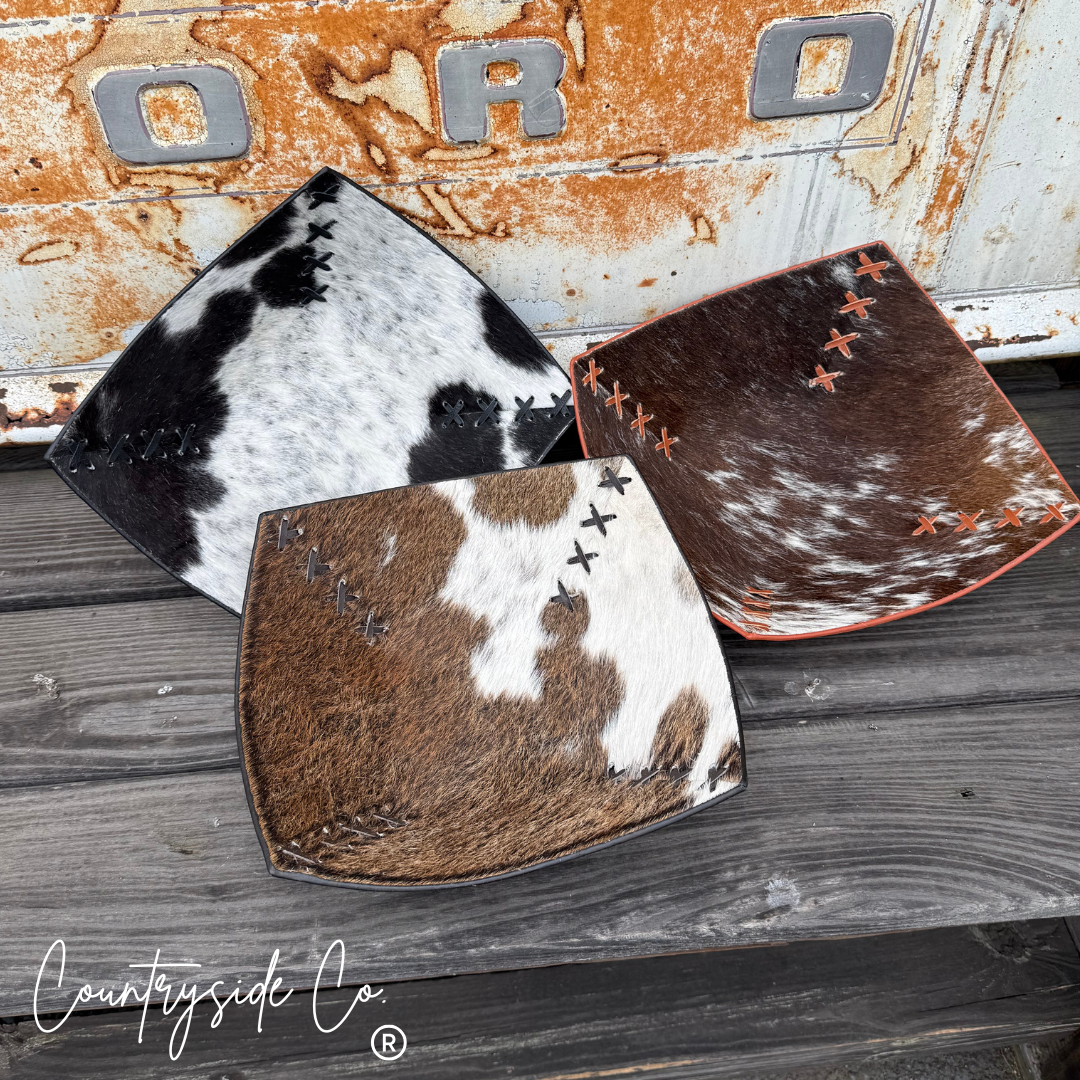 Countryside Co. - Cowhide Large Bowls: Black