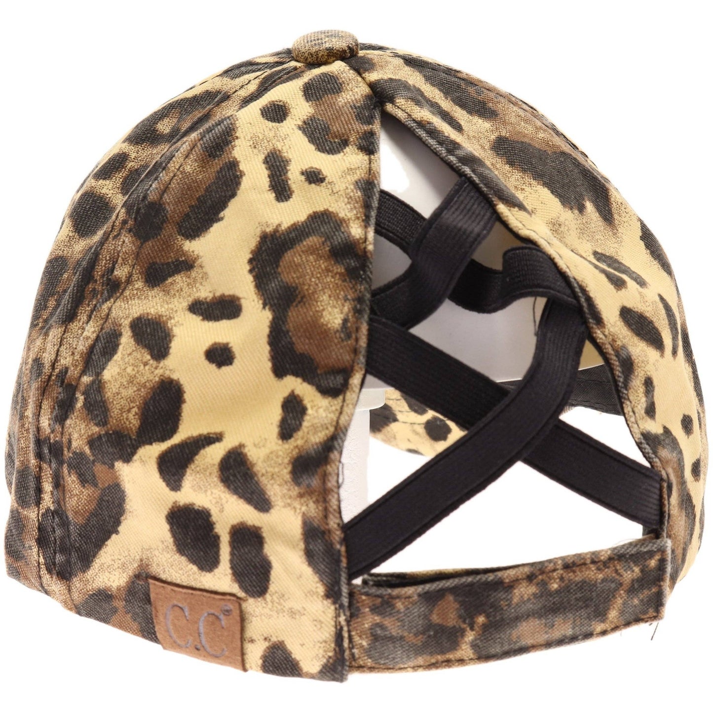 Leopard Denim Criss-Cross Cap