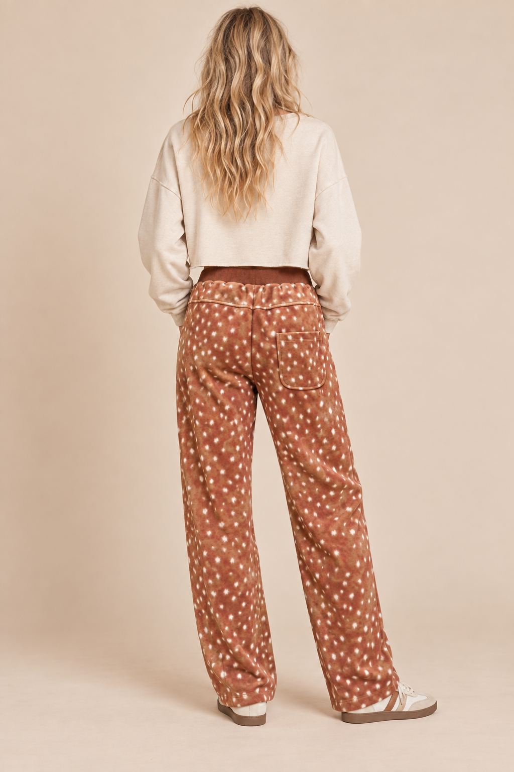 Fawn Print Plush Relaxed Pants