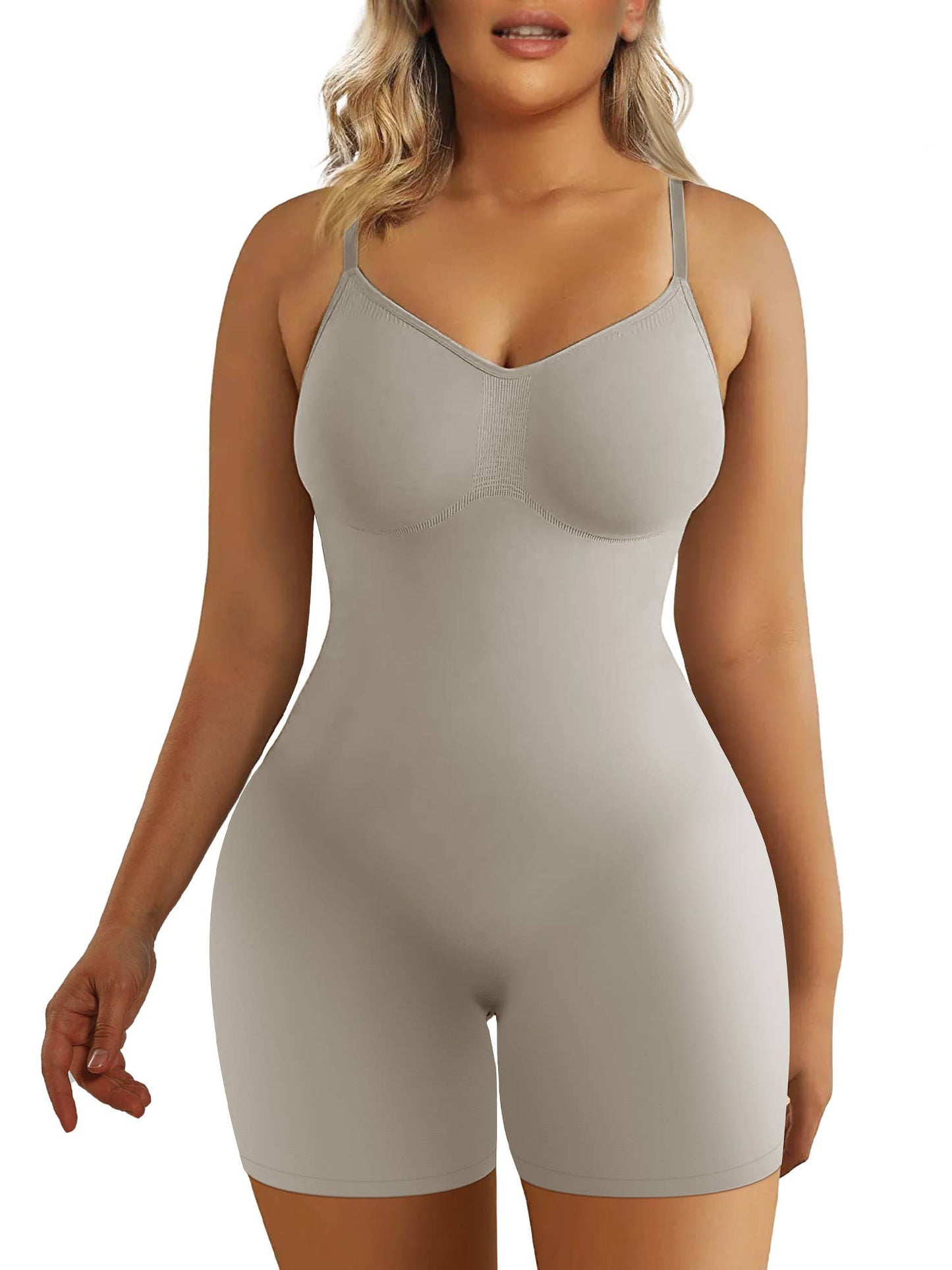 ShaperX Shapewear - SHAPERX Seamless Full Body Tummy Control Bodysuit shapewear: Black / L/XL