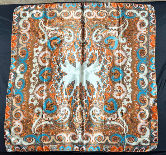 Cream/Turquoise/Orange Paisley