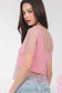 VERY J - NT11519-Jewel Fishnet Crochet Knit Top: Blue / SM-ML/3-3