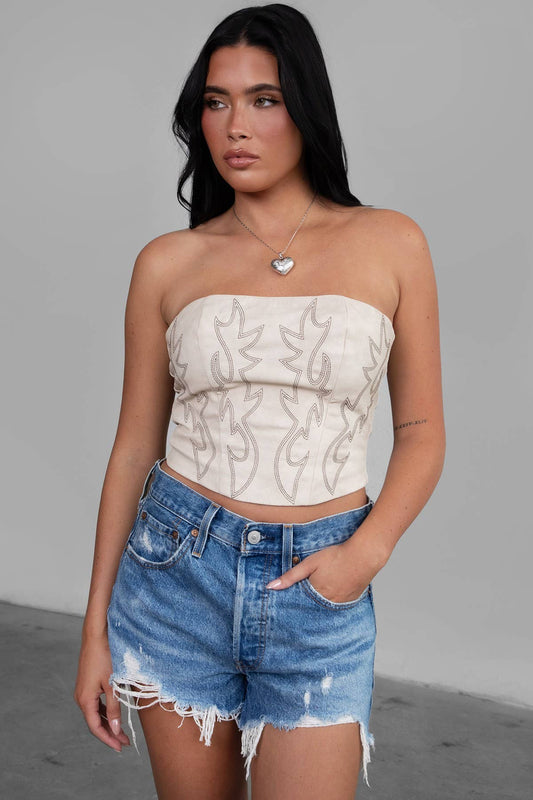 Beckee Embroidered Corset Top