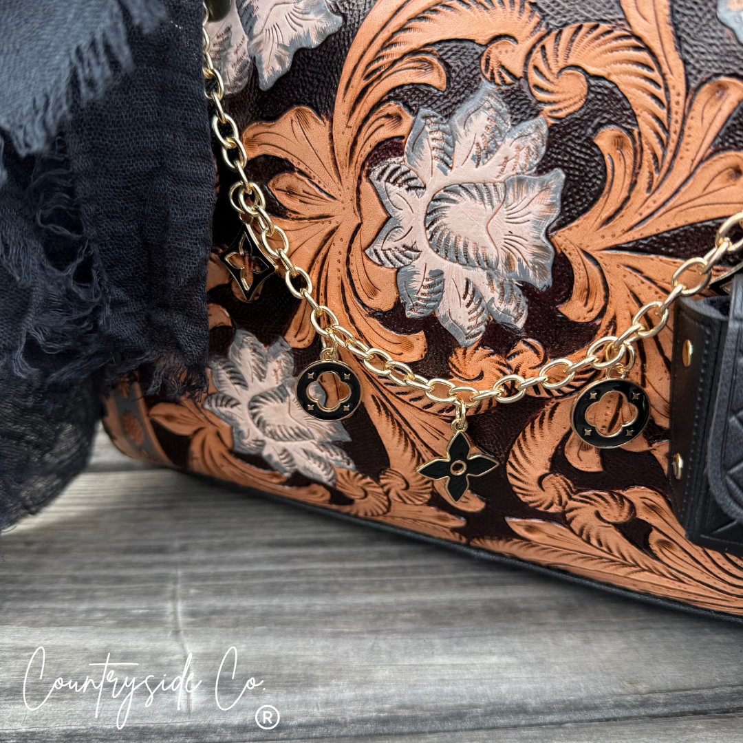 Countryside Co. - Milan Tooled Leather Decorated Speedy Bag