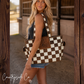 Countryside Co. - The Homestead Cowhide Checkered Tote Carryall: Black