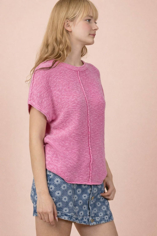 Plus Mineral Knit Sweater Top
