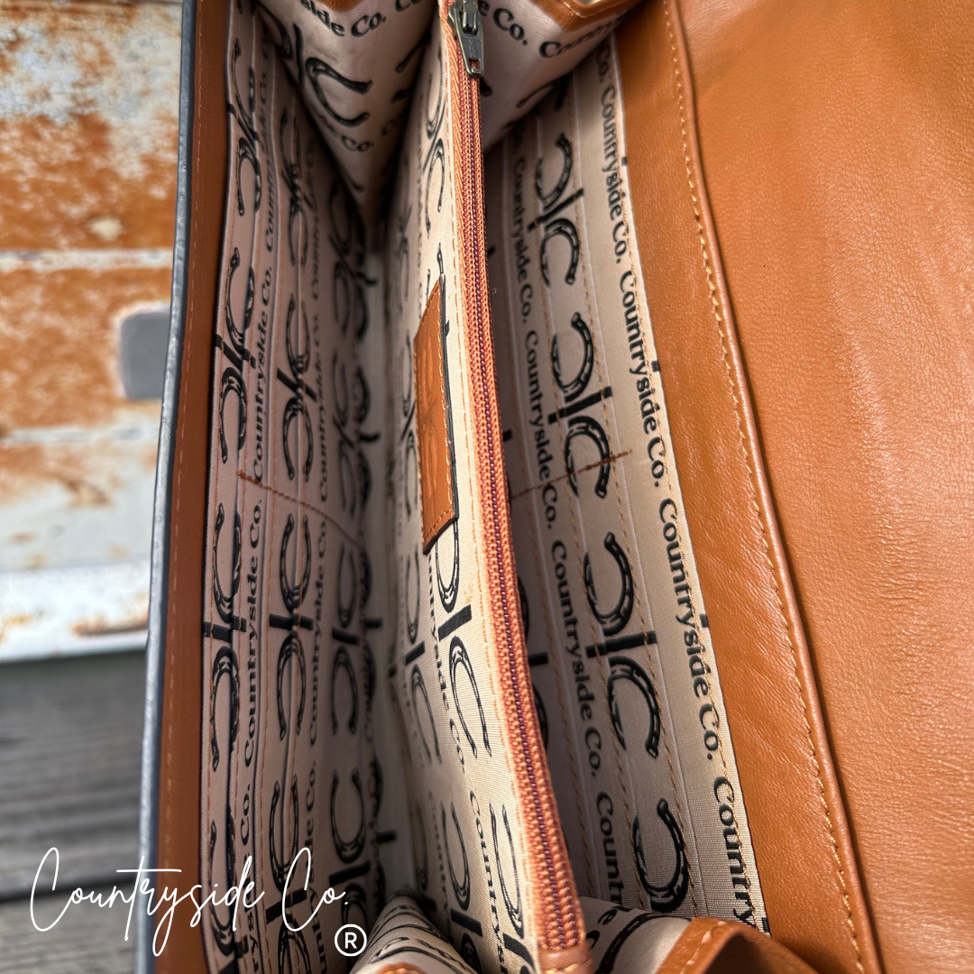 Countryside Co. - Stampede Double Horseshoe Tooled Leather Purse Crossbody