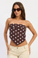 Emory Park - POLKA DOT SCARF BANDANA SATIN TOP: ESPRESSO POLKA DOT / L