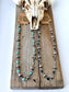 Navajo Style Pearl Stone Coquette Bow Necklace: Turquoise
