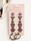 Boho Ranch Shop - 6 Pair Western Navajo Style Rhinestone Stud Stud Earring Set: PINK/ TURQUOISE