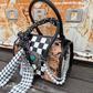 Sloane Deluxe Tooled Leather Checkered Speedy Bag