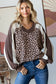 7th Ray - [PLUS SIZE] Animal Print V Neck Pullover Top T5777XL: Brown / 3X