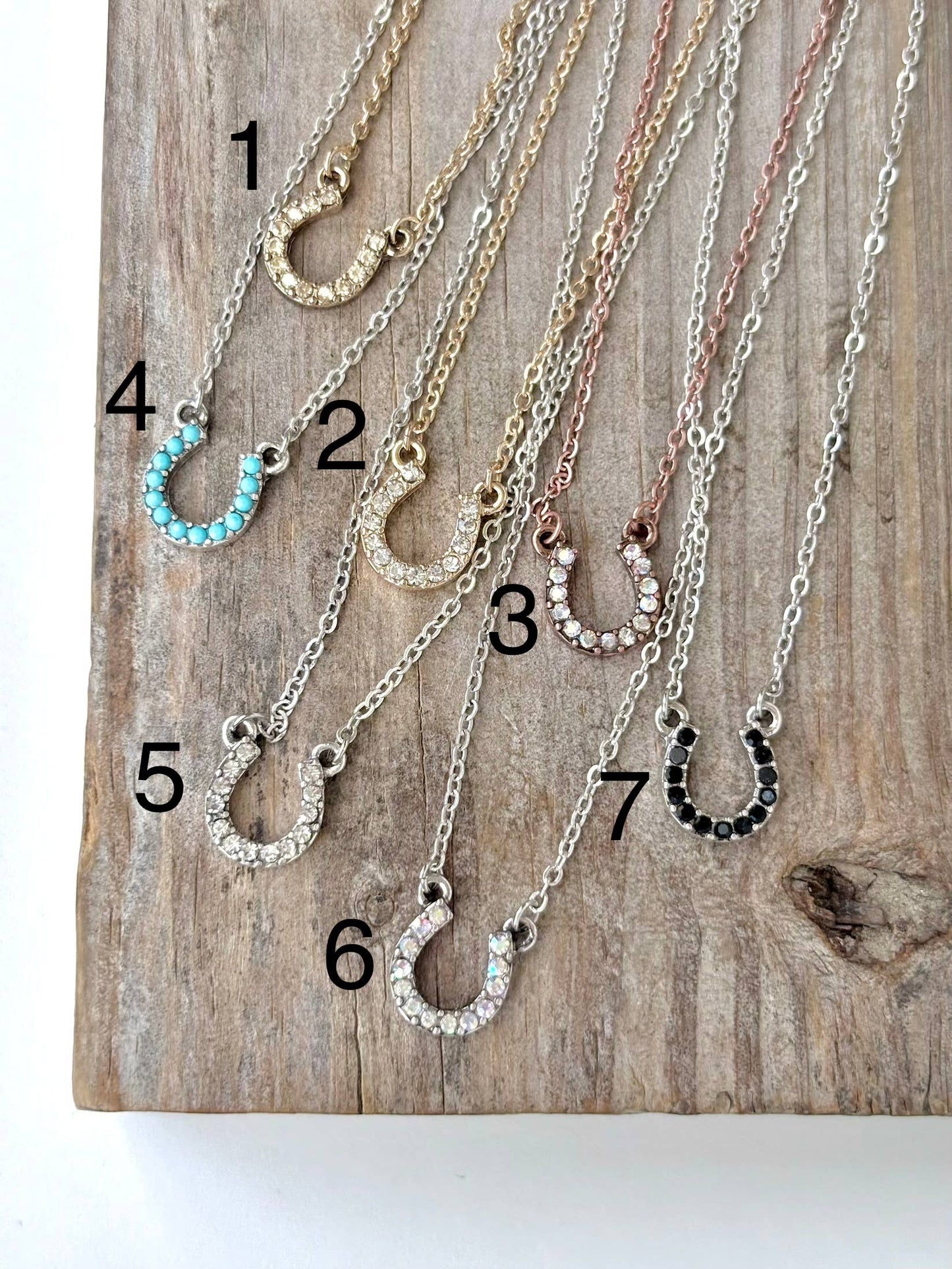Boho Ranch Shop - Dainty Rhinestone Horseshoe Pendant Necklace: 5