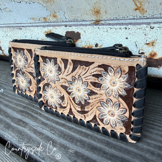 Stella Tooled Leather Pouch