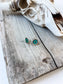 Western Flower Round Stud Earrings: TURQUOISE