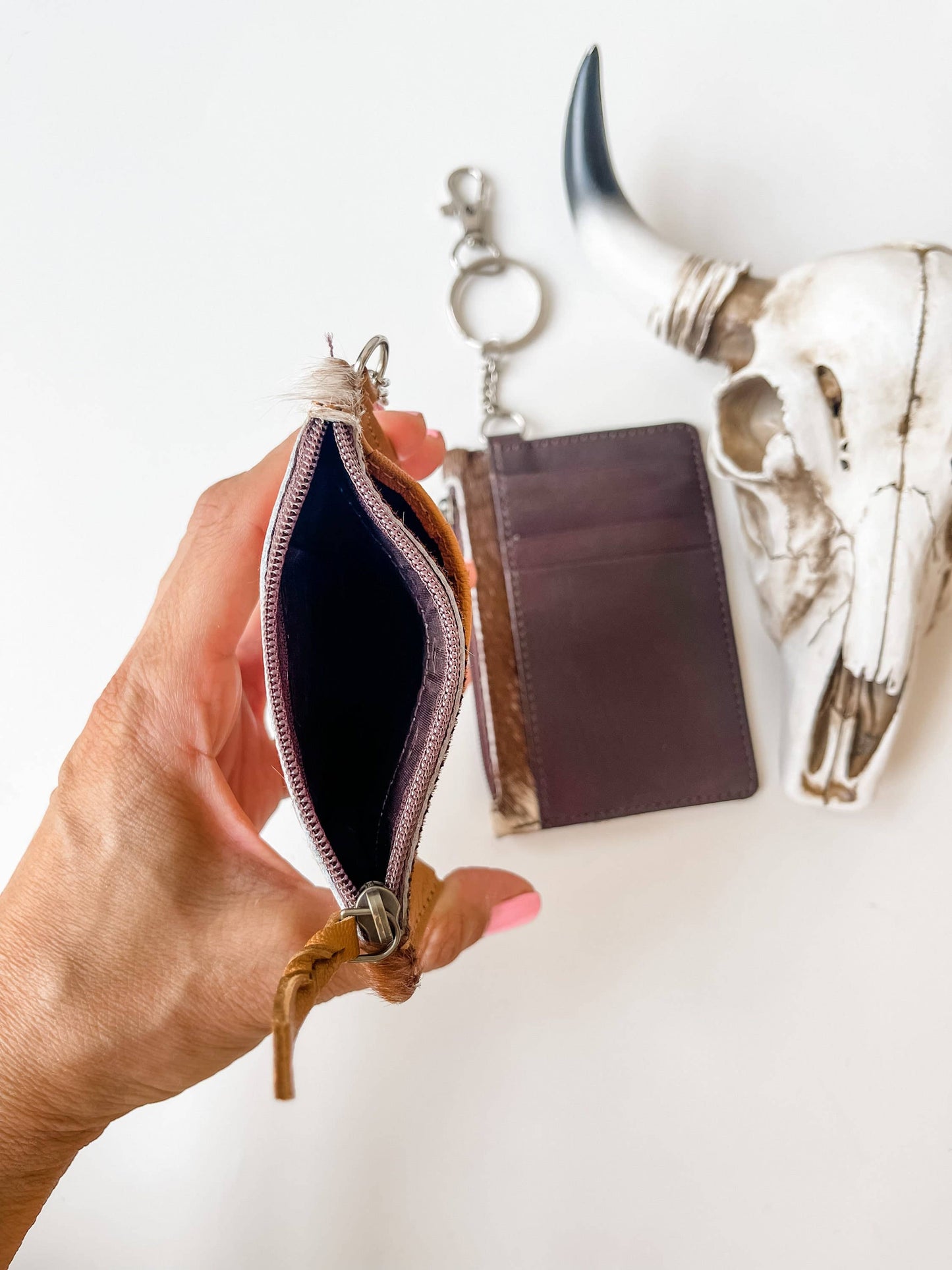 Cowhide Leather Keychain Wallet