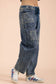 VERY J - VJP90097-VERY JEAN Patch Detail Washed Denim Barrel Jeans: LT INDIGO / 27-28-29-30-31/1-2-2-2-1