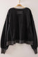 VERY J - NT12764X-PLUS SIZE Vintage Washed Sweatshirt: BLACK / 1XL-2XL-3XL/3-2-1