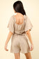 VERY J - NP70350-Sweetheart Neckline Casual Solid Woven Romper: RUST / S-M-L/2-2-2