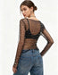 Pearl Rhinestone Studded Mesh Crop Top