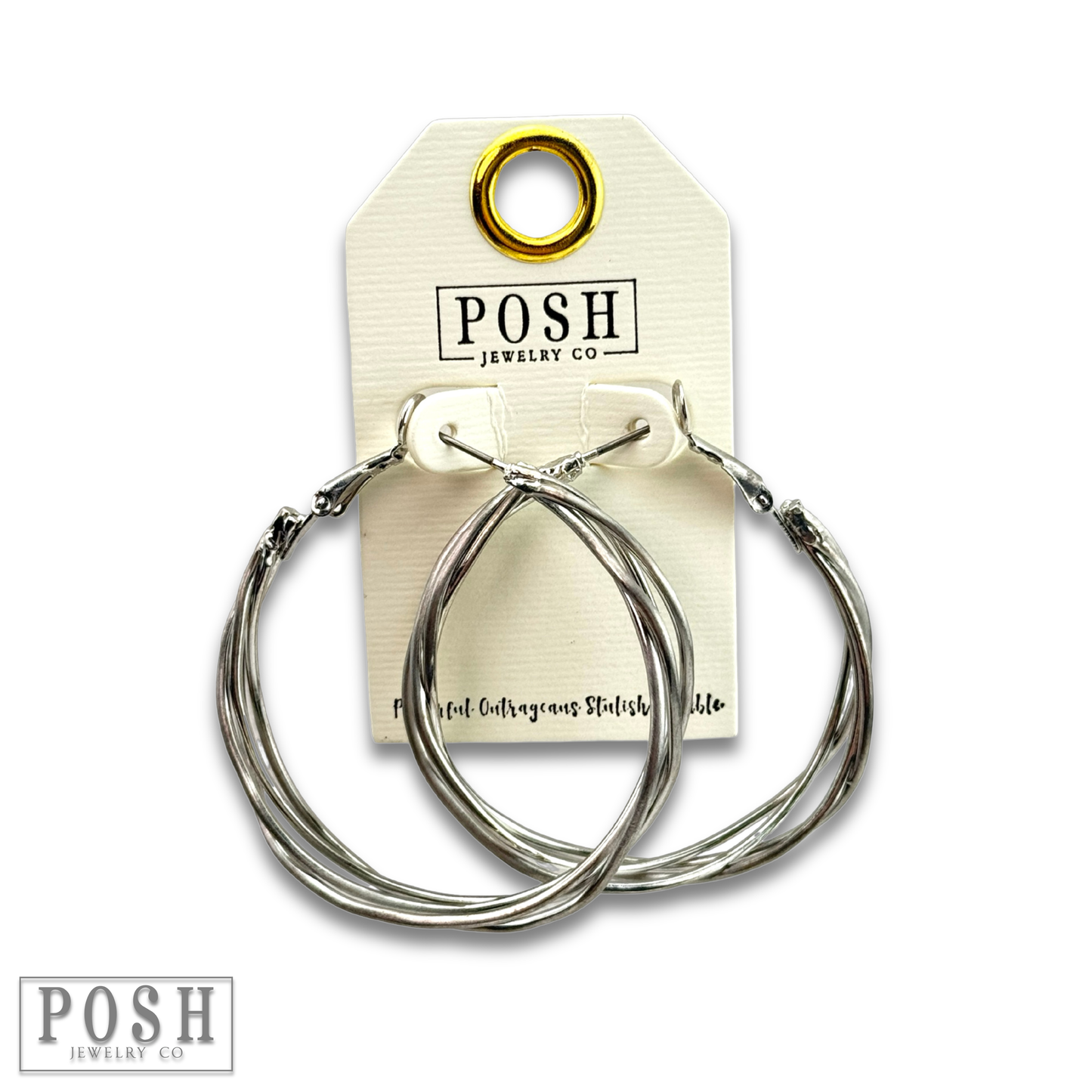 Pink Panache Brands - Cage wire hoop earring, last call: Silver