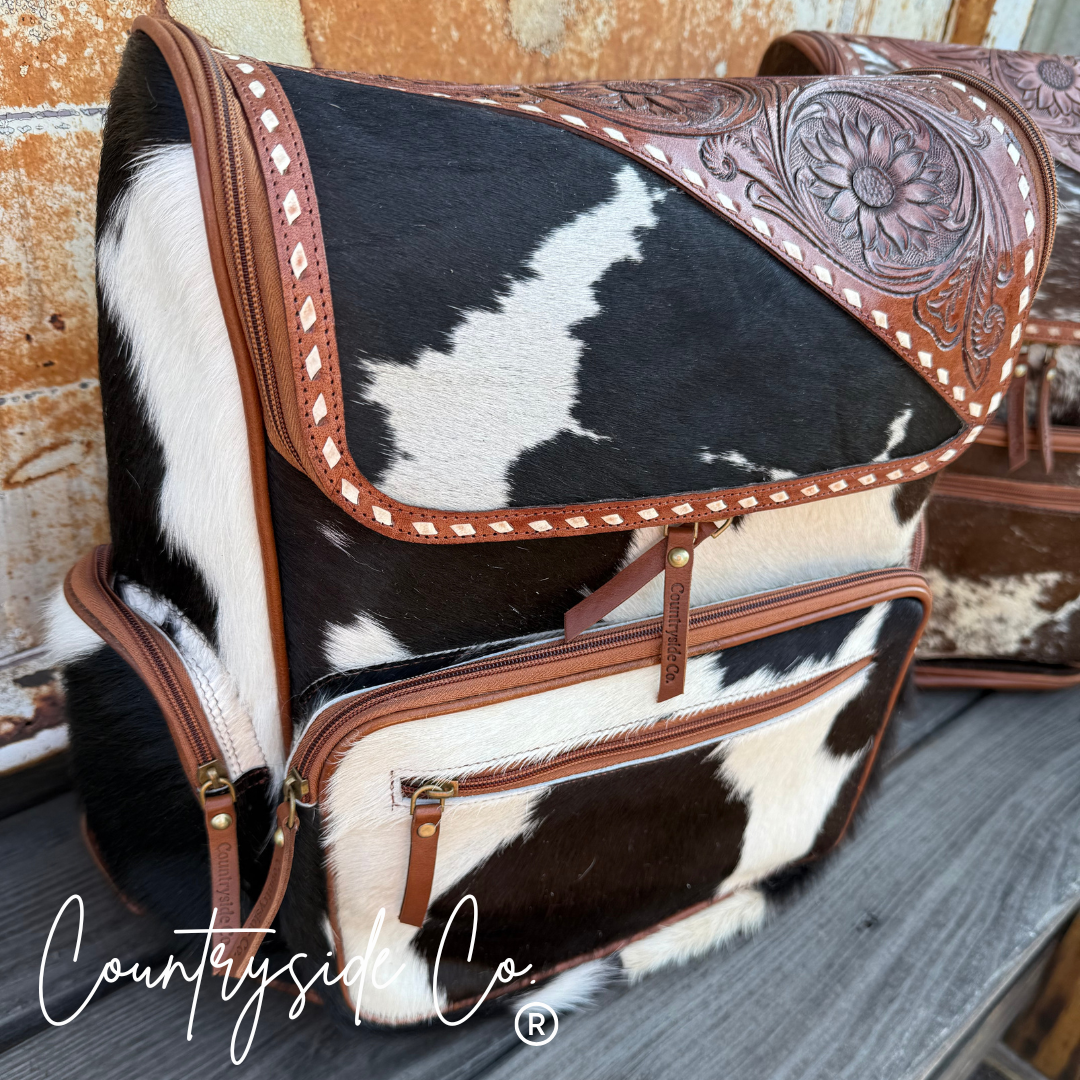Countryside Co. - Mesa Cowhide Backpack Laptop Bag, travel bag