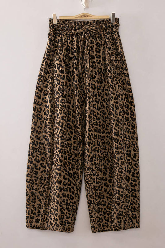 Leopard Barrel Pants
