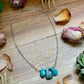 15” Turquoise Teardrop Chain Necklace – Silver Plated Paperclip