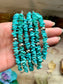 15” Turquoise Chip Paperclip Necklace – Sterling Silver Accent