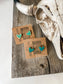 Boho Ranch Shop - Mini Druzy Heart Earrings: Turquoise