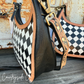 Brim Checkered Leather Purse