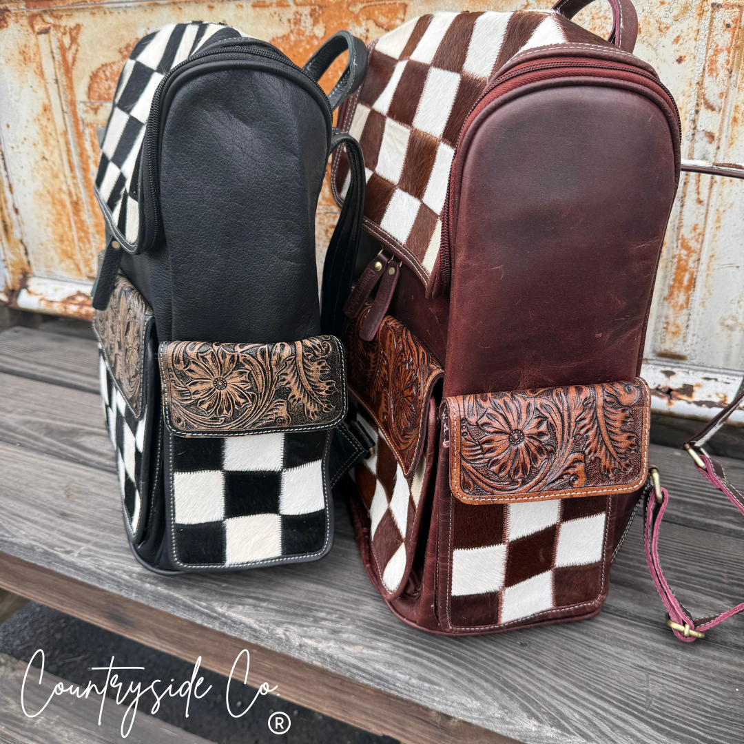 Countryside Co. - Victory Cowhide Backpack Laptop Bag: Black