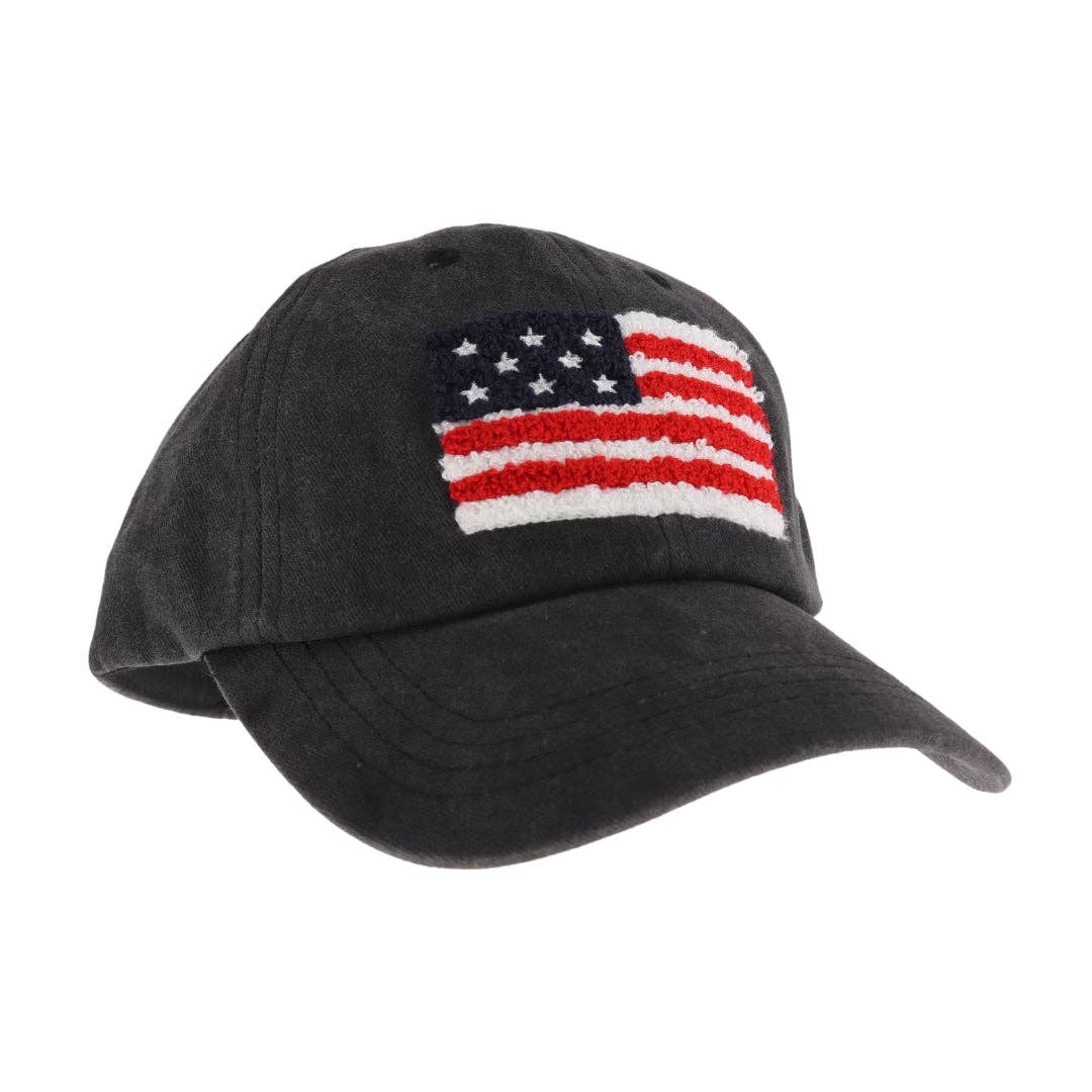 Chenille USA Flag Cap